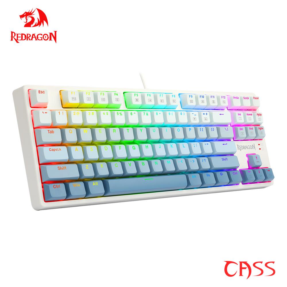 REDRAGON CASS K645W RGB USB Jogo Mecânico Teclado Com Fio Azul Interruptor DIY Led Chaves Luz De Fundo 87 Teclas Gamer Para Computador PC