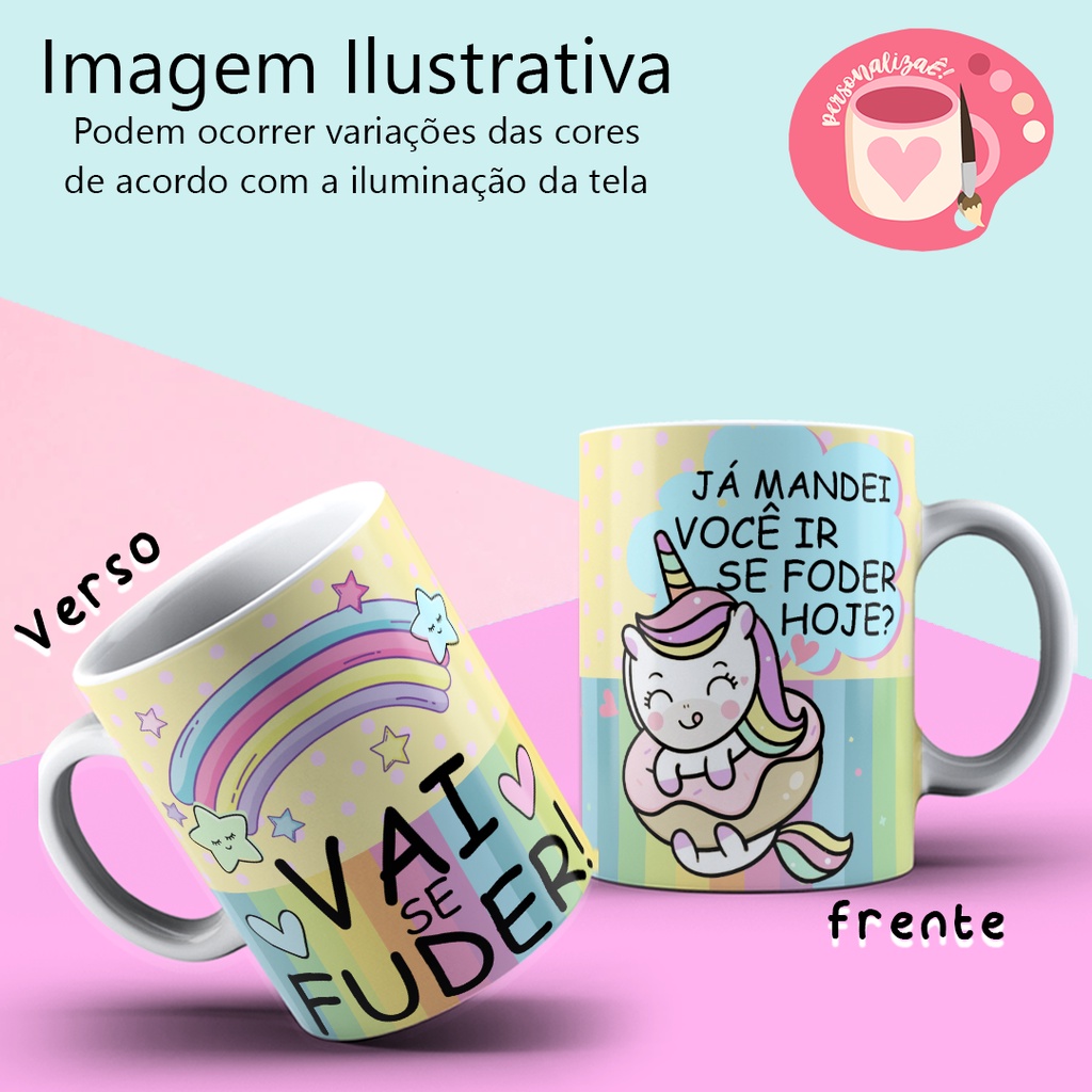 Caneca Xícara Personalizada Divertida Unicórnio Indiscreto - Bom dia |  Shopee Brasil