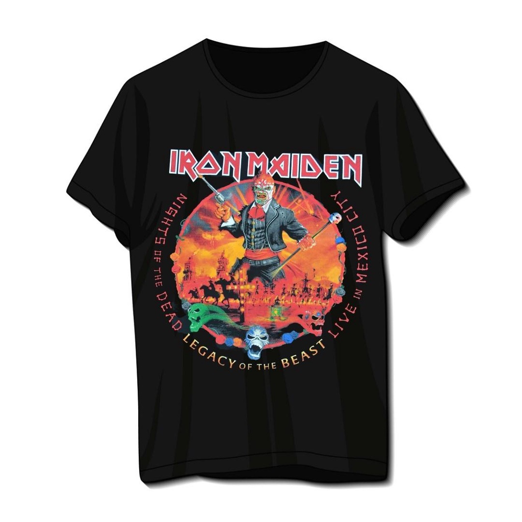 Camiseta Iron Maiden Invasion of Rarities Eddie Álbum Preta De Banda Rock Masculina E Feminina (Unissex) 100% Algodão