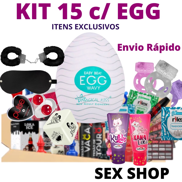 Kit 15 Produtos Adultos Com Egg Erotico Sexy Atacado Sex Shop Top Hot Sadomazoquista Sexo Casal 7378