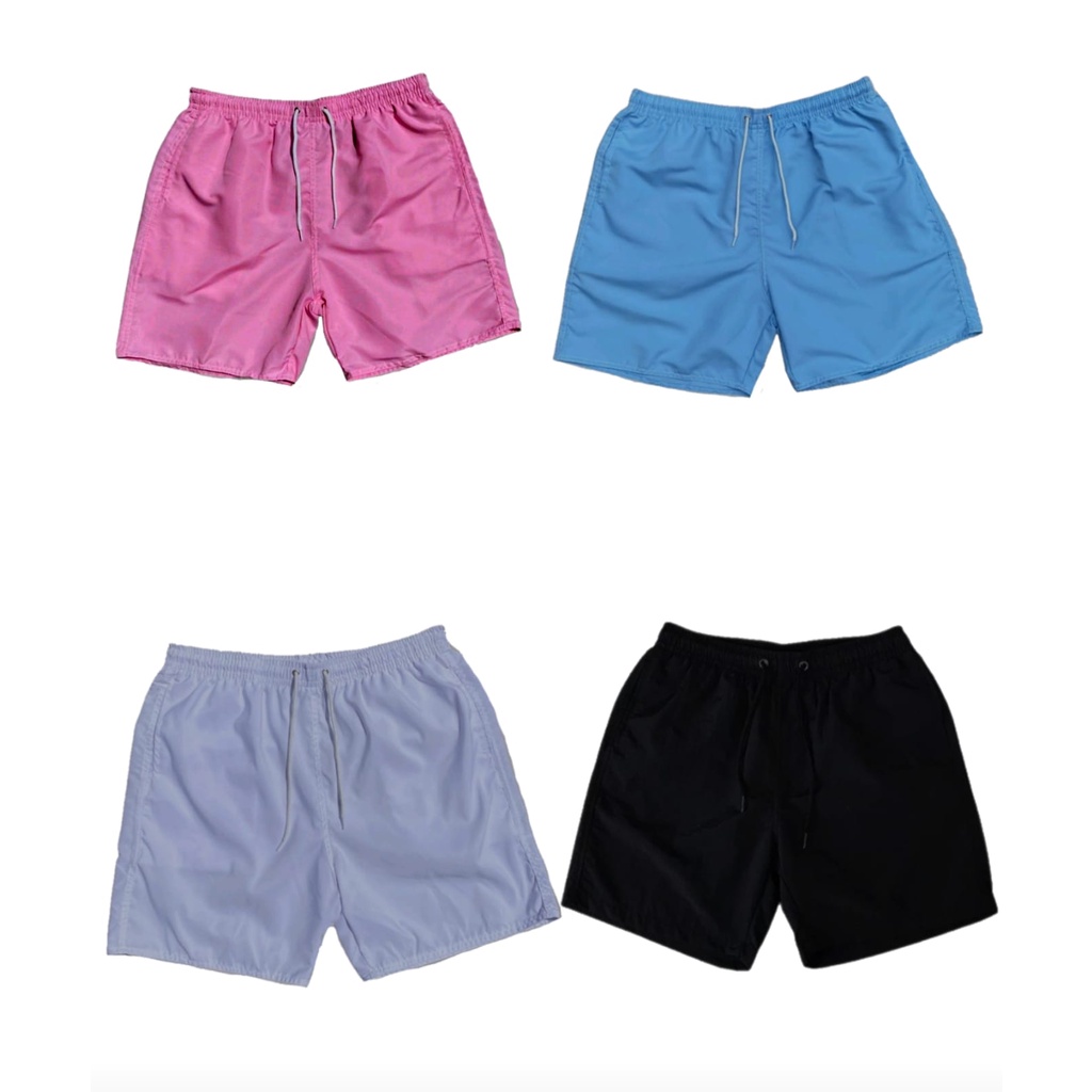 CONJUNTO KIT COM 3 SHORTS TACTEL BERMUDA CONFORTÁVEL BÁSICO LISO NEYMAR JR PRAIA VERÃO COMBO