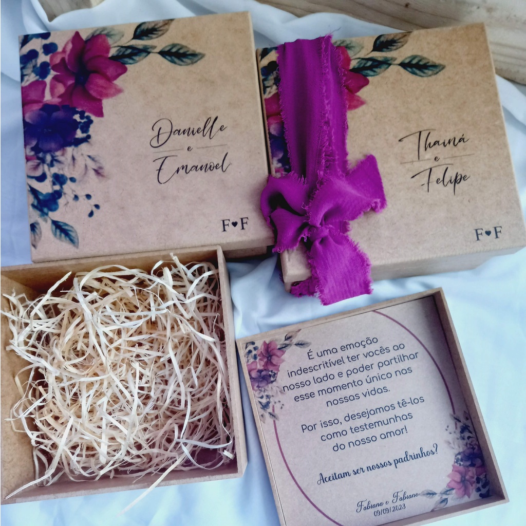 Caixa Convite MDF 15x15x6 cm, Padrinhos Casamento, Batizado, Crisma, Consagração, Lembrancinhas, Casamento, Nascimento, Aniversário, Bodas, Presentes, Embalagem. Tamanho 15x15x6 cm