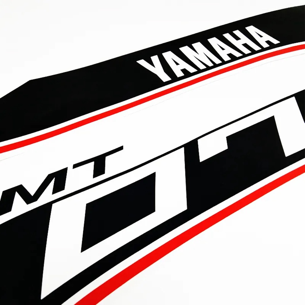 Detalhes do Par De Adesivos Laterais Tanque Yamaha Mt-07 Preto Vermelho