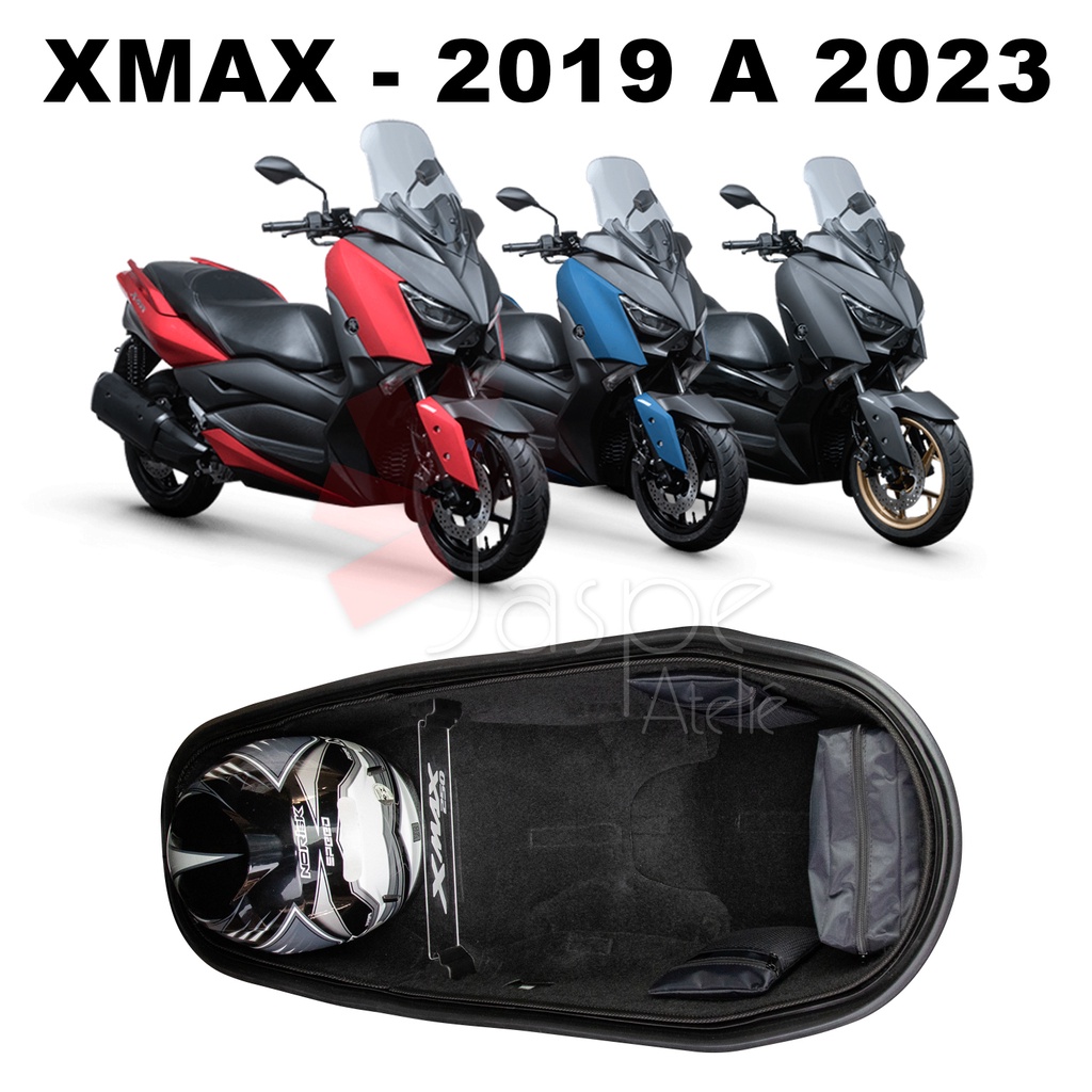 Forração Xmax 250 2019 2020 2021 2022 2023 2024 Baú Kit Forro Preto Premium + Divisória P