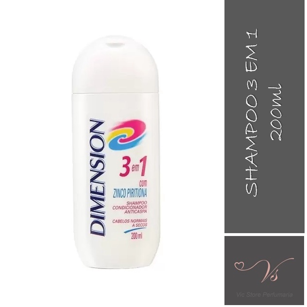 Shampoo Dimension 3 Em 1 Para Cabelos Normais A Secos Frasco 200ml