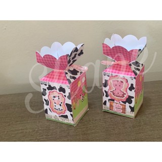 Kit 10 caixas Meia Bala personalizadas Fazendinha Rosa
