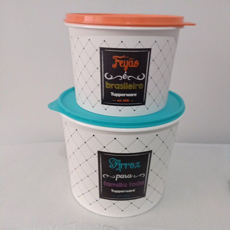 kit tupper caixa de arroz 5 kg feijão 2.4L bistrô Tupperware