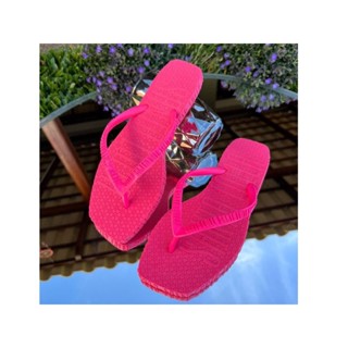 Santa Lolla Chinelo Rasteirinha Bico Quadrado Super Macios Em cores Neon