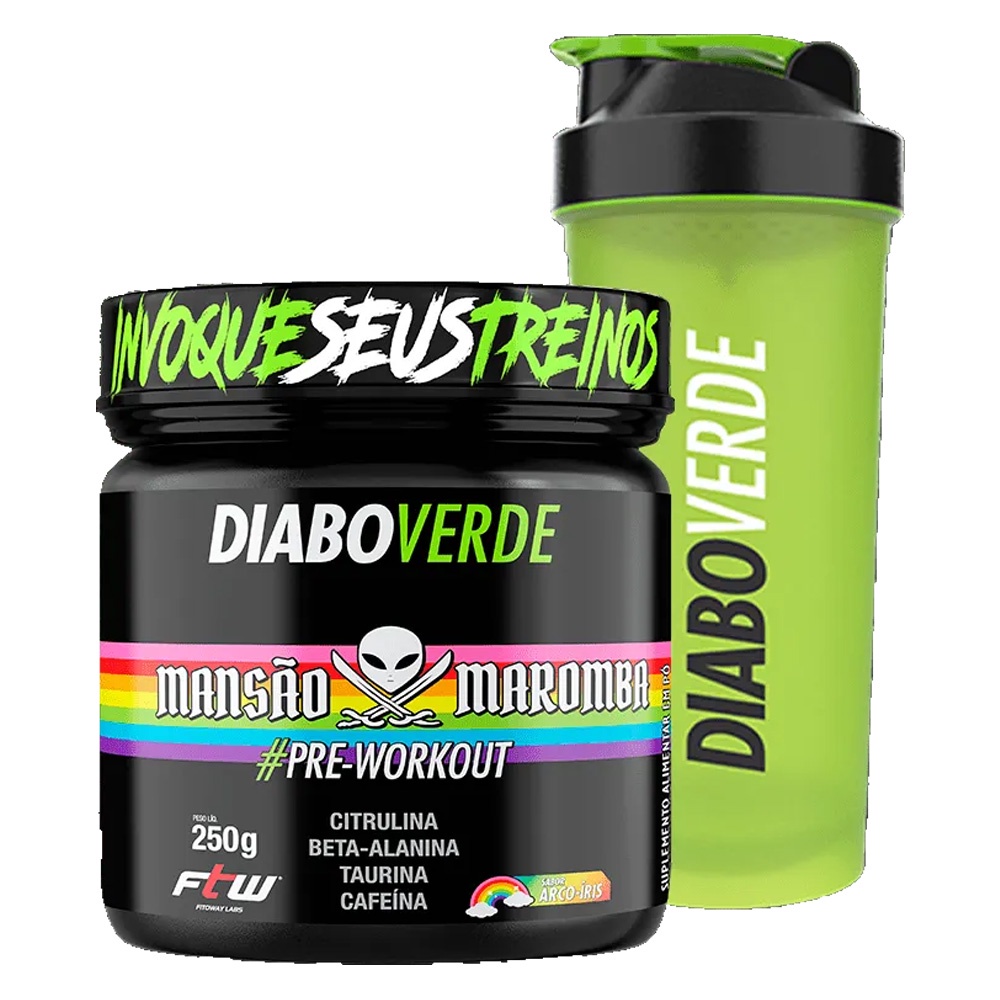 Kit Diabo verde mansão maromba 250g + Coqueteleira - Ftw