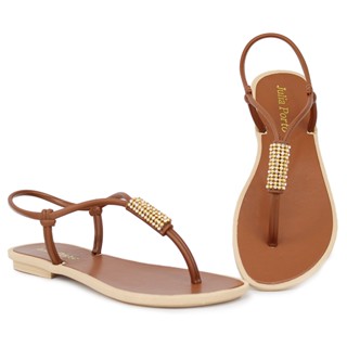 Kit 02 Sandália Com Strass Confortável Estilosa