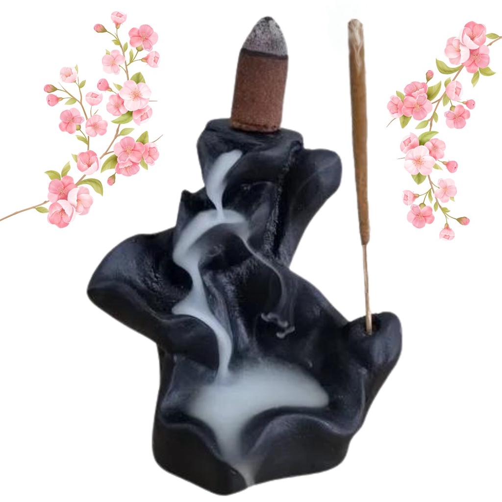 Imagem 1 Incensário Mini Cachoeira Para Incenso Cone Backflow Resina