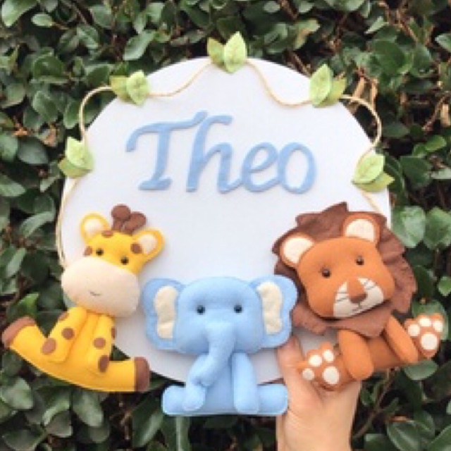 Porta maternidade safari | guirlanda safari | enfeite em MDF safari