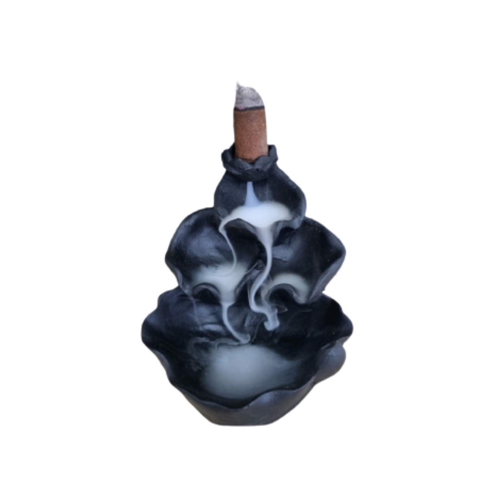 Porta Incenso A Cascata In Ceramica – Bruciatore Con Coni E Bastoncini Inclusi, Effetto Ricaduta Fumo, Regalo Relax