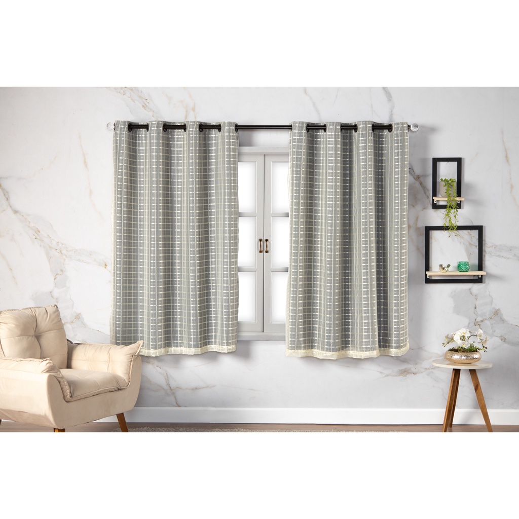 Cortina Com Blackout Prata 2,80 m x 1,60 m para Sala Quarto Porta Balcão Varias Cores em Oferta na Shopee