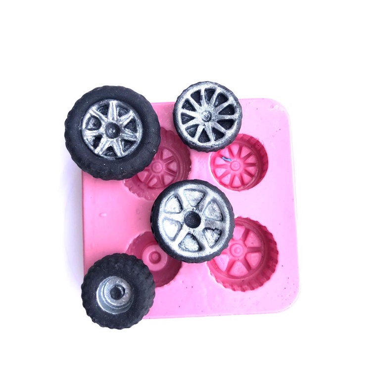 Molde de silicone Pneus / hot wheels para doces, biscuit, artesanato, festa de aniversário