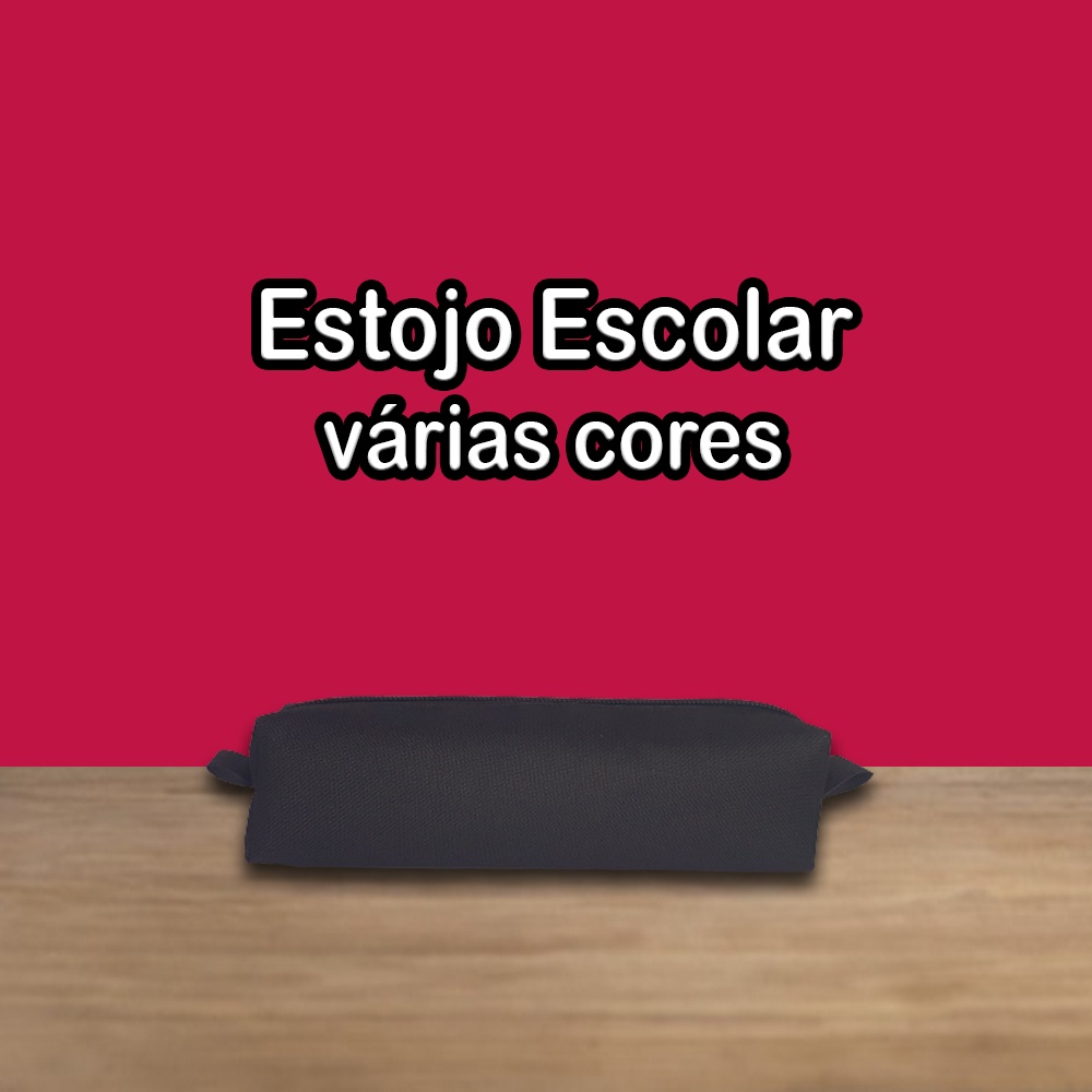 Estojo Escolar Organizador Pincel Make  Nylon 600 Pvc Colorido Preto Porta Lápis e Canetas Volta às Aulas