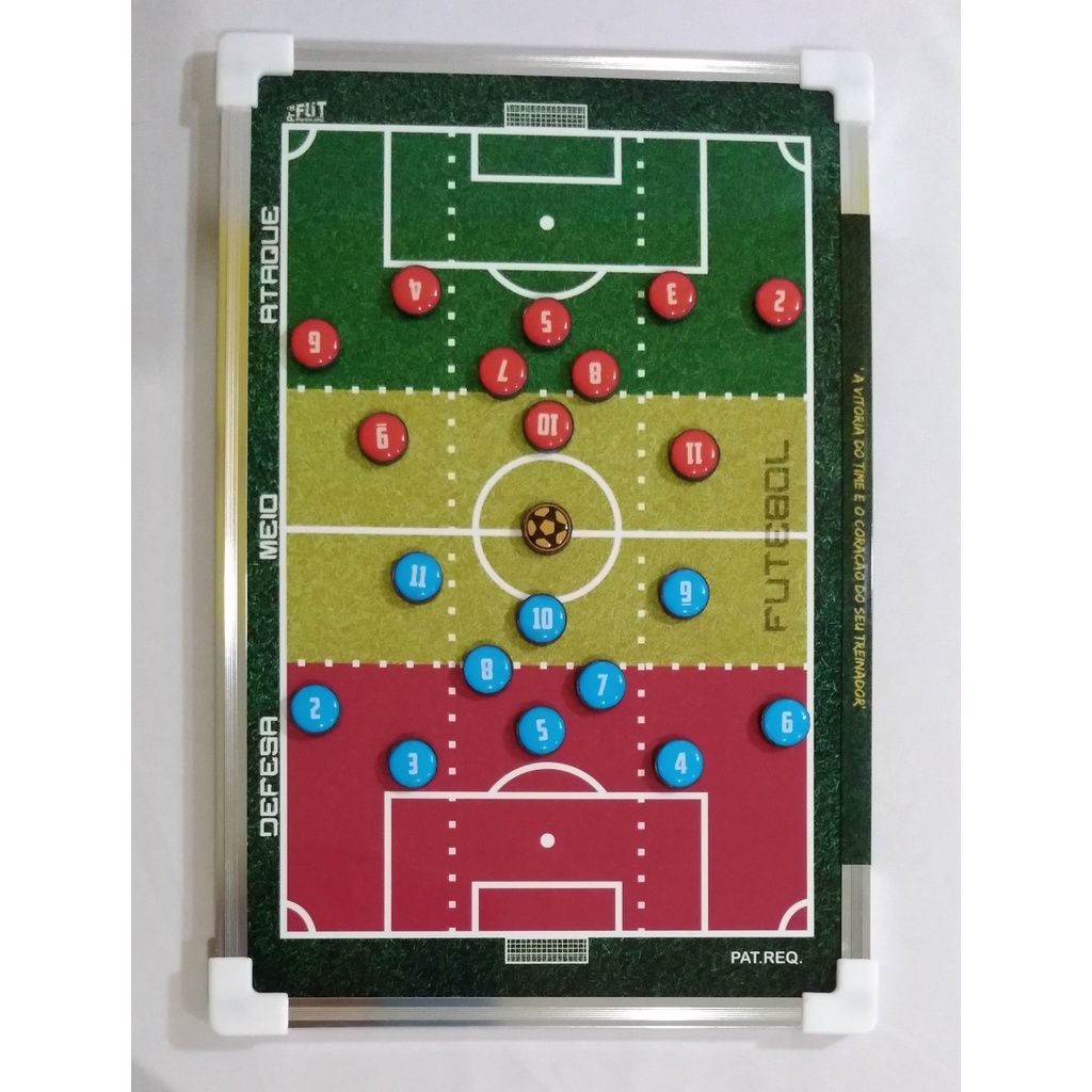 Prancheta Tática de FUTEBOL 11 SETORES Magnética de ambos os lados de 20x30cm em Oferta na Shopee