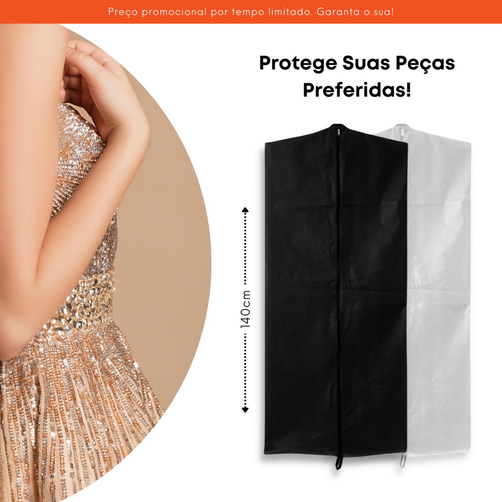 Capa para Vestido Protetor contra poeira e mofo organizador de guarda ...