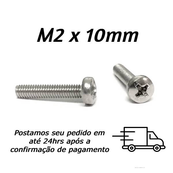 Parafuso Panela Phillips M2 X 10mm Inox