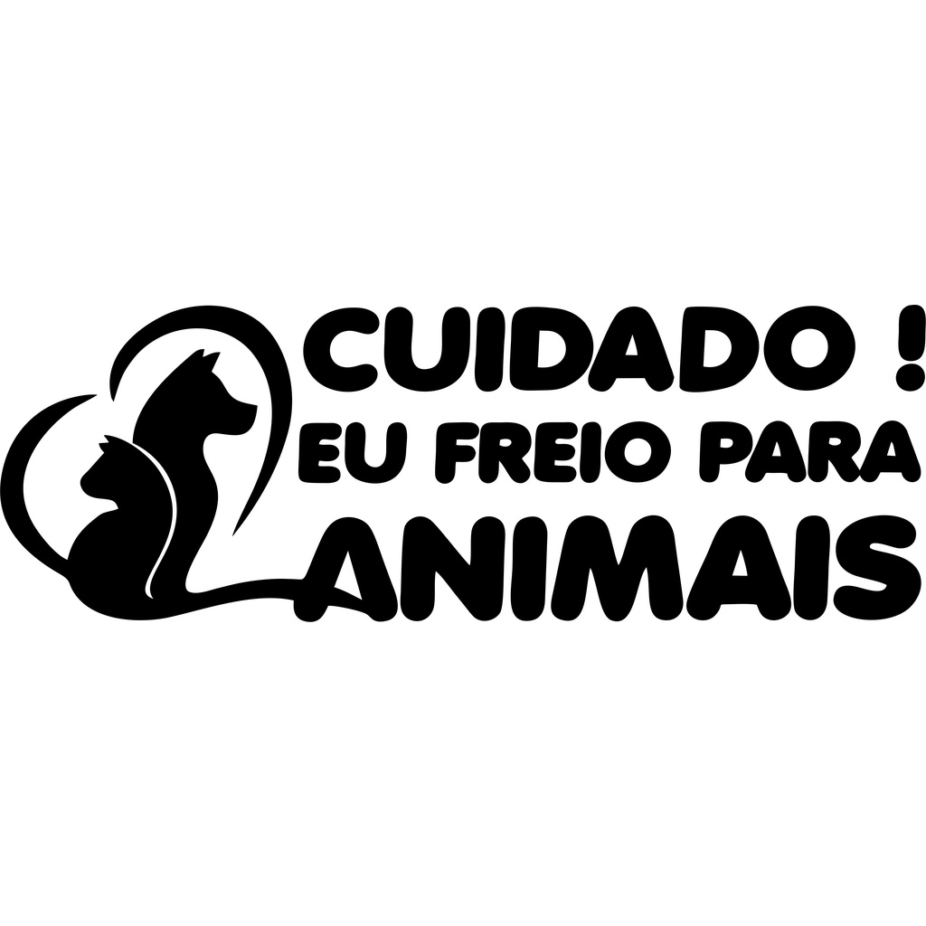 Adesivo Eu Freio Para Animais Pets Carro Autocolante Universal Automotivo Vinil Animais Animaizinhos