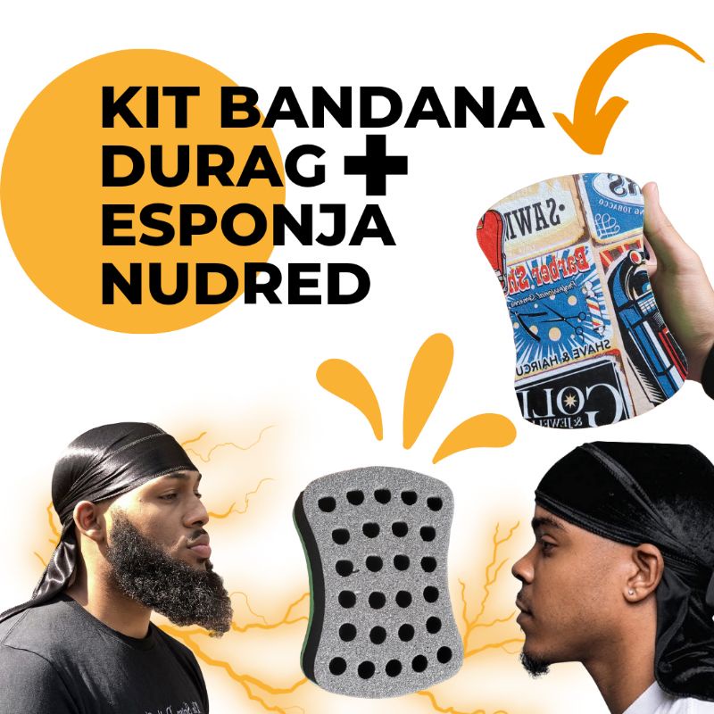 KIT TOUCA DURAG + BUXA NUDRED CABELOS AFRO