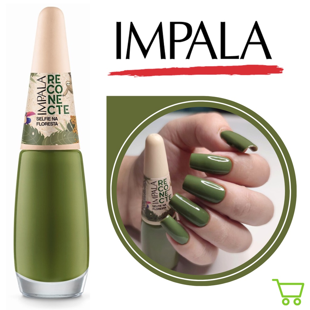 Esmalte Impala Reconecte Sefie Na Floresta Barato Verde Oliva Musgo Pedicure Manicure