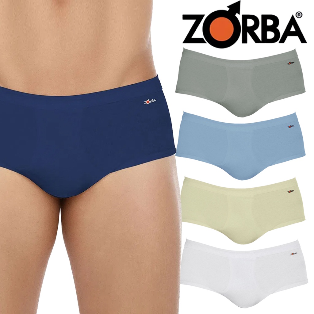 2 Cuecas Slip Zorba Linea Sunga Tanga Com Abertura Algodao Tecnologia Tagless Masculina Adulto Basica Kit