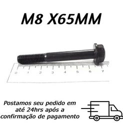 Parafuso Sextavado Flangeado M8 X 65mm Oxidado Preto