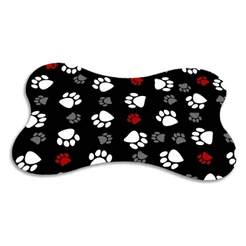 Tapete Osso para Gato e Cachorro Pet Comedouro Patas Antiderrapante