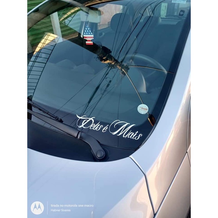 Adesivo Parabrisa Carro Deus é Mais Frase Moto Caminhão Bicicleta em Oferta na Shopee