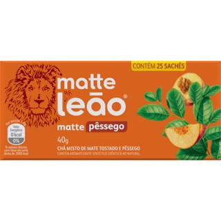 Chá Matte Leão Pessego - Caixa com 25 Unidades