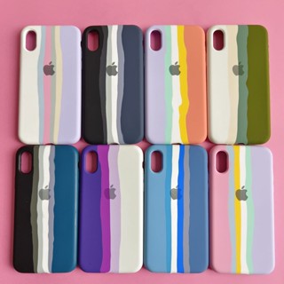 Capa Para Iphone X / XS Capinha Arco Íris Case Silicone Colorida Forrada Aveludada (CF18)