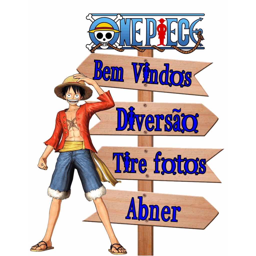 1 display placa seta indicadora mdf cenário one piece personalizamos nome decoração festa