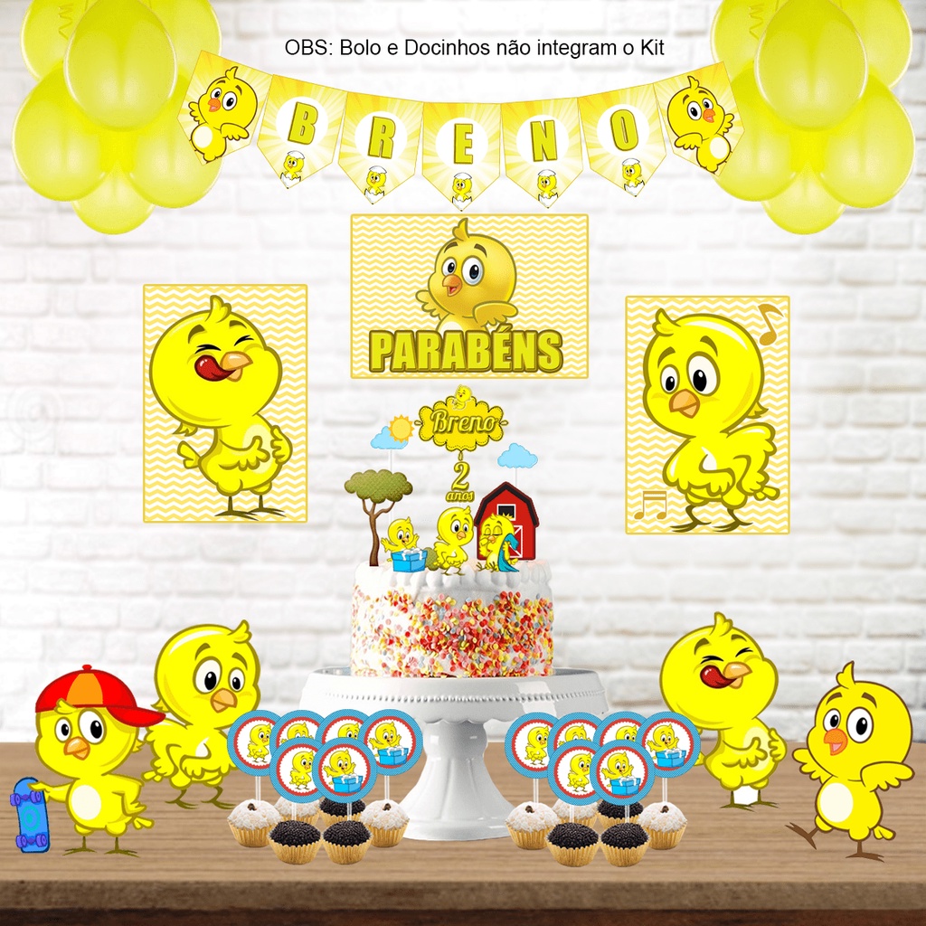 Kit festa em casa Pintinho Amarelinho em Oferta na Shopee