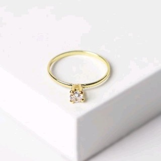 Anel Solitário Feminino com Pedra de Zircônia Folheado a Ouro 18k ou Prata 4.9 214 Avaliaçõe