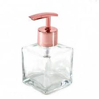 KIT 04 Frascos de Vidro CUBO 100ML com Válvula Pump Luxo para Sabonete/creme/álcool gel