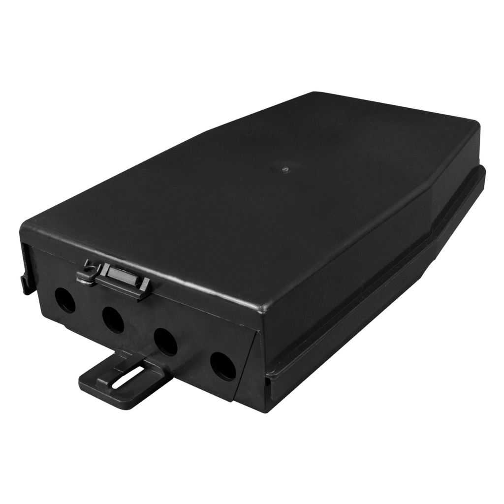 Caixa Hermética Grande padrão Telecom abertura vertical com suporte Preta 6,5 x 16,7 x 28,5 cm ideal para postes CHM0009