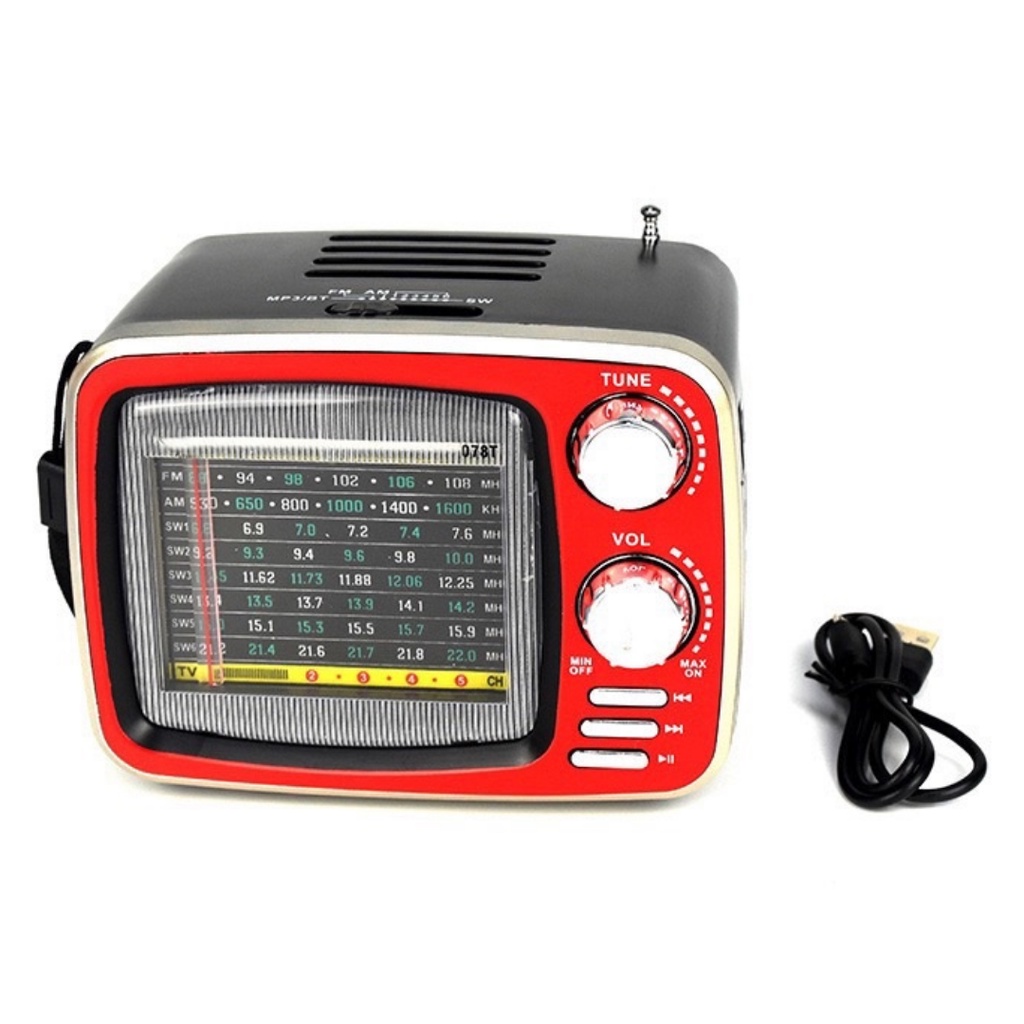 Rádio Retrô Vintage Am Fm Analógico Aux P2 Pen Drive MP3 Usb Radio TV