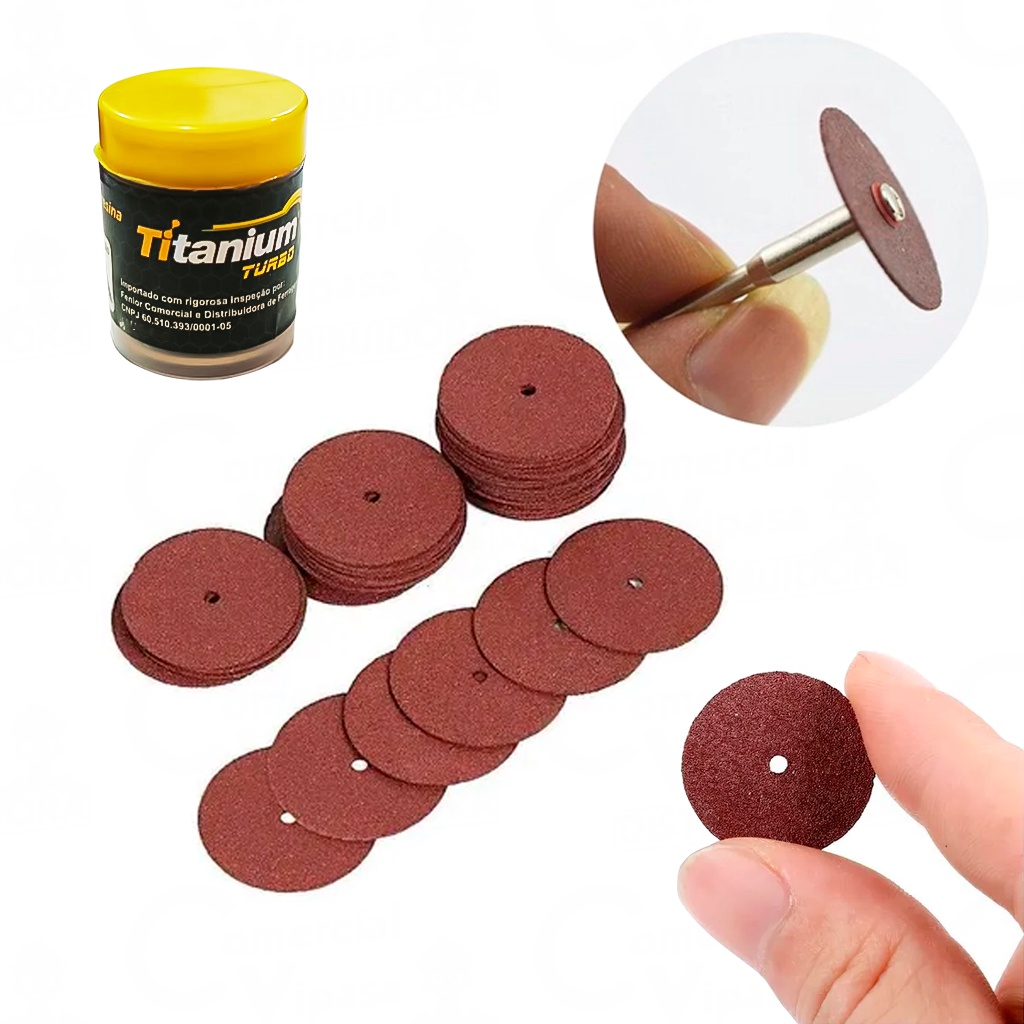 Kit Jogo Mini Disco De Corte Resina Para Micro Retífica 22mm 36 Peças Kit Reparo Lixa
