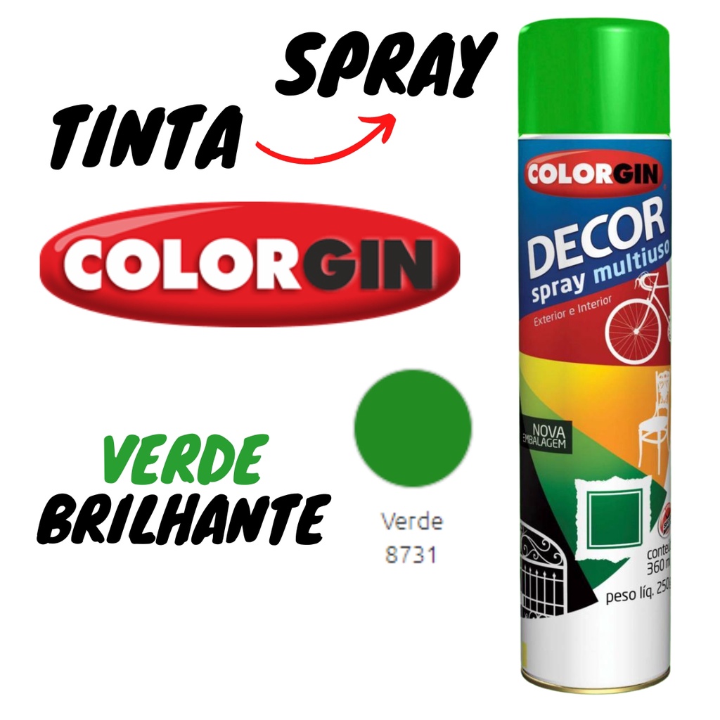 Tinta Spray Verde Brilhante 360ml - Colorgin