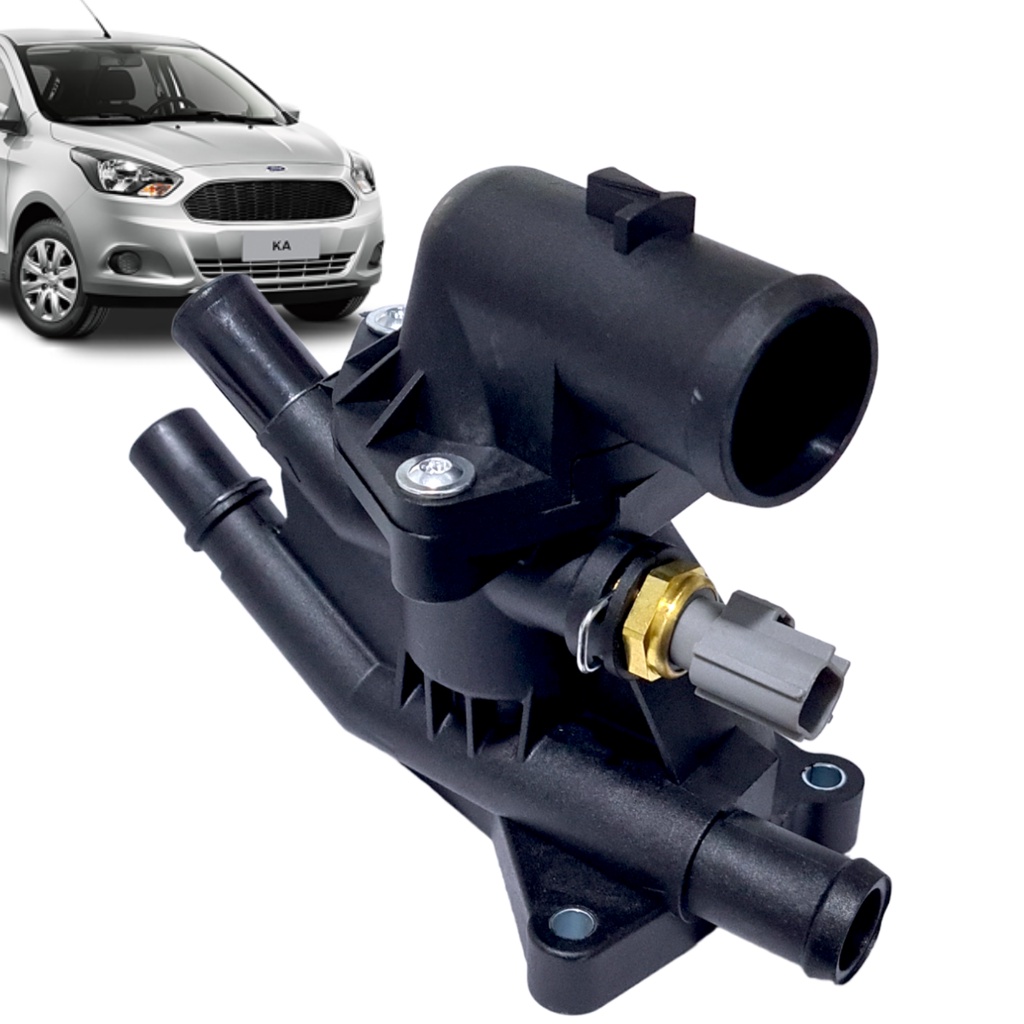 Carcaça Valvula Termostatica + Sensor Novo Ford Ka 1.0 Motor 3 Cilindros 2015 A 2019 Cm5z8592b