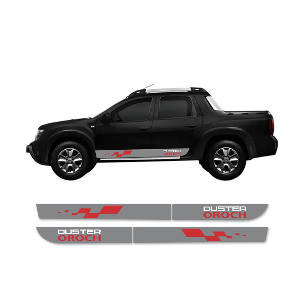 Kit Adesivo Faixa Lateral Renault Duster Oroch Cinza Escuro