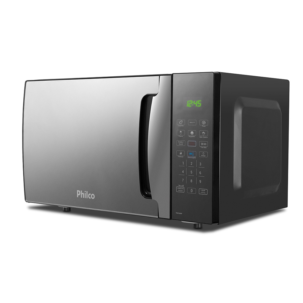 Microondas Philco PMO30EP 28 Litros Preto Com Porta Espelhada 1400w · foto 2