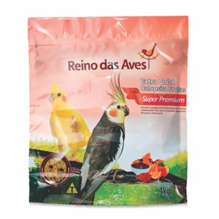 Racao Extra Gold Calopsita Frutas 4kg - Reino Das Aves ( Extrusada )