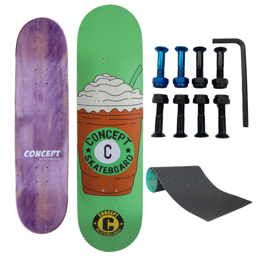 Kit Shape + Lixa Grátis + Parafuso de Base Colorido + Chave Allen Concept Skateboards