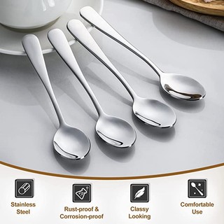 Kit 6 Colher de Aço Inox Colheres de Sobremesa Colher