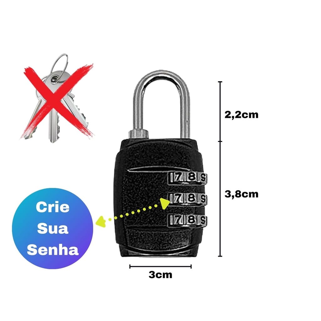 Cadeado Com Segredo PDA-520 Western Cores
