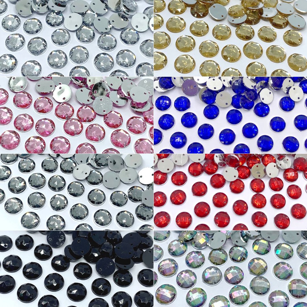 Chaton Redondo com Furo 10mm Costura, Bordado e Acessórios 100 unidades