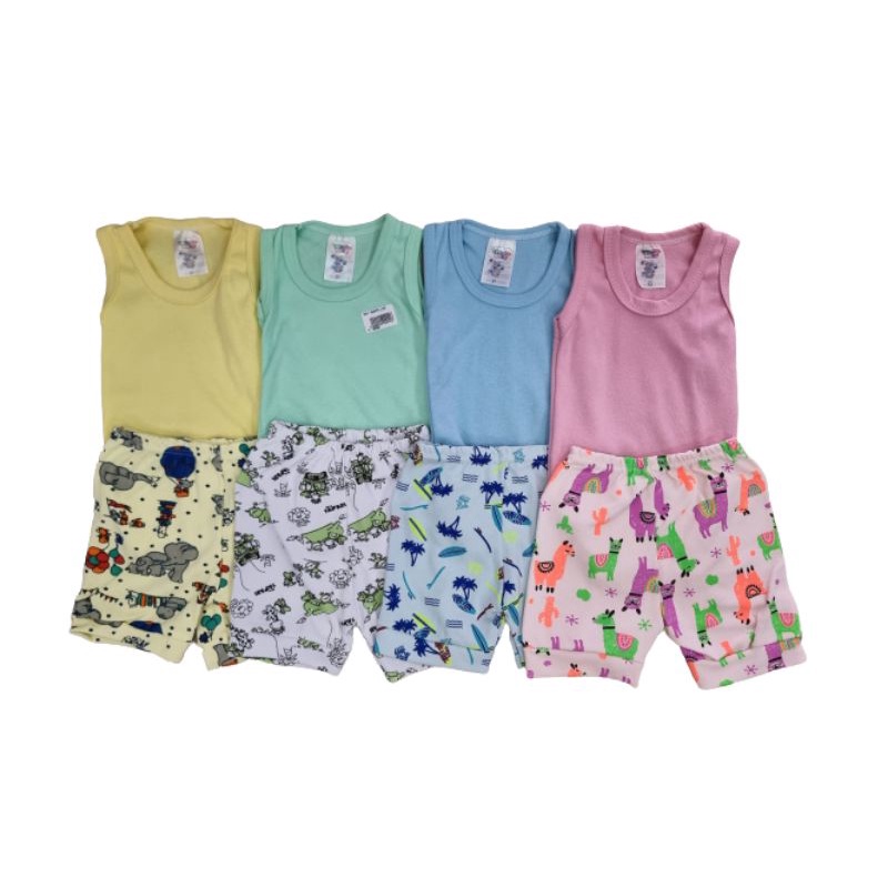 kit c/ 4 peças enxoval de bebê verão 100% algodão