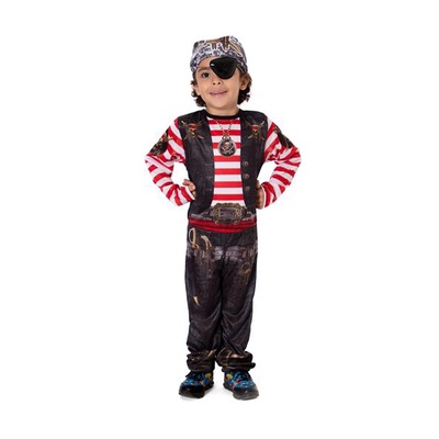 Fantasia Pirata Infantil Longo Com Lenço E Tapa Olho Carnaval , Fantasia Menino , Halloween Criança